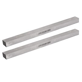 HSS Lathe Tool Bit 12mm x 12mm x 200mm, Square Lathe Turning Tool Blanks, High Speed Steel Rectangular Fly Cutter Mill Blank (0.47" x 0.47" x 8") 2pcs