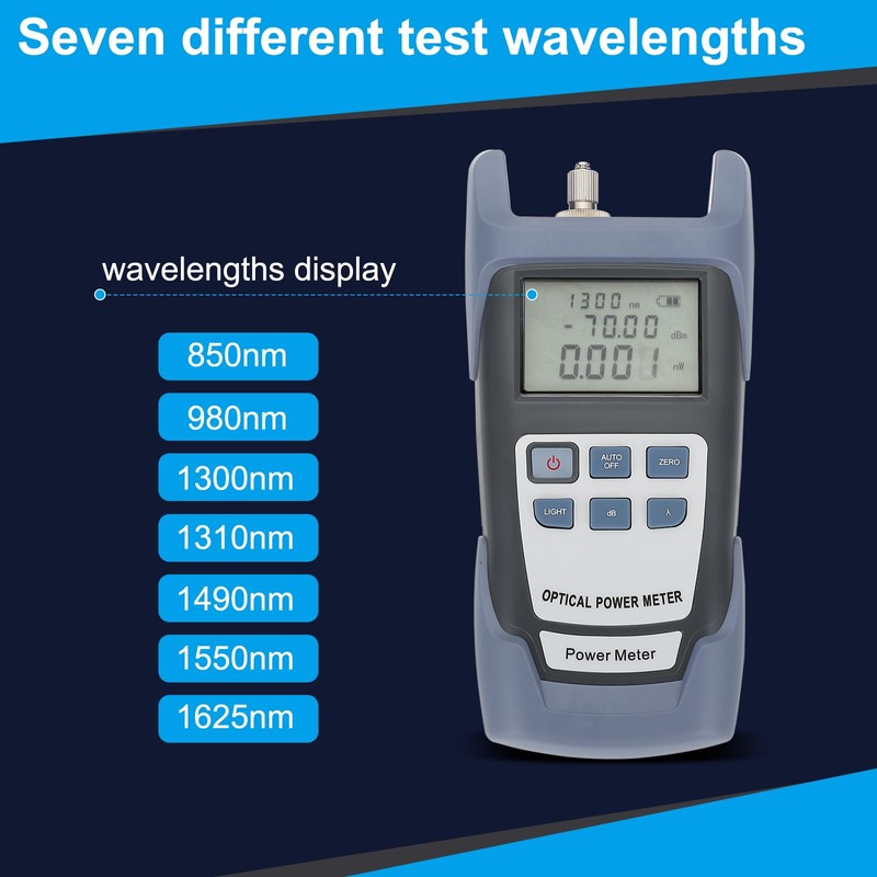 PATIKIL 650nm Fiber Optical Tester, Optical Power Meter Built-in 1MW