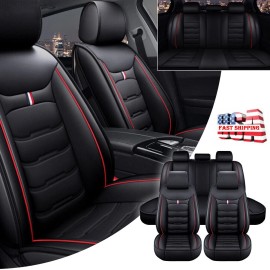 5-Seats Full Set Car Seat Cover Deluxe Leather Front Rear Protectors for BENZ