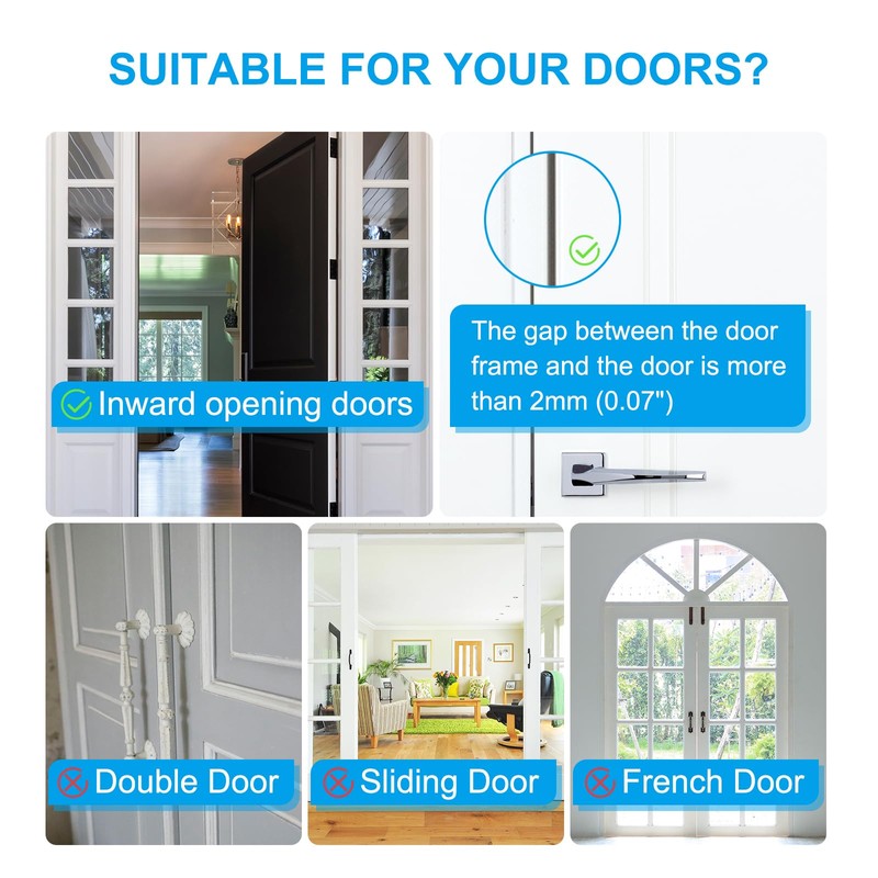 PATIKIL Door Reinforcement Lock, 2 Pack Home Security Door Lock