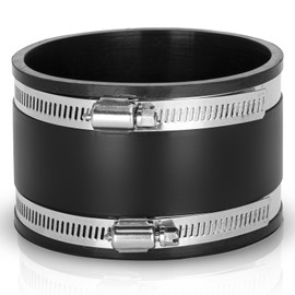Flexible Rubber Sleeve 100 mm Rubber Coupling with 2 Stainless Steel Clamps Dust Protection Flex Cuffs Noise-Reducing Cuff Odourless Pipe Connector for Pipe Fan Carbon Filter Rigid Pipe Steel Pipe