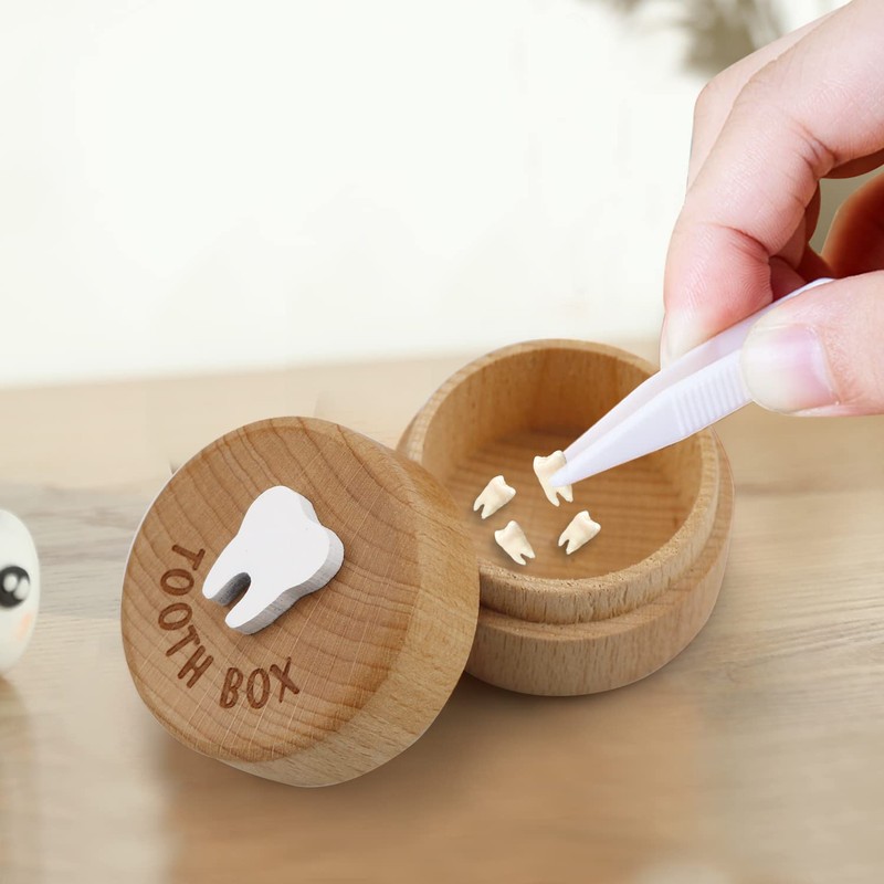Tooth Fairy Box 3D Carved Wooden Box Souvenir Dropped Tooth