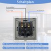 TAWOIA Schuko Socket Flush-Mounted, EU Standard 1-Way Socket Glass, Single