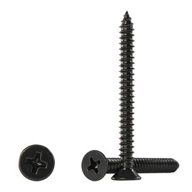 #8 * 2" Wood Screws, Flat Head Phillips Black Stainless Steel, 100Pcs Corrosion Resistant for Wood, Drywall Applications, and Outdoor Use