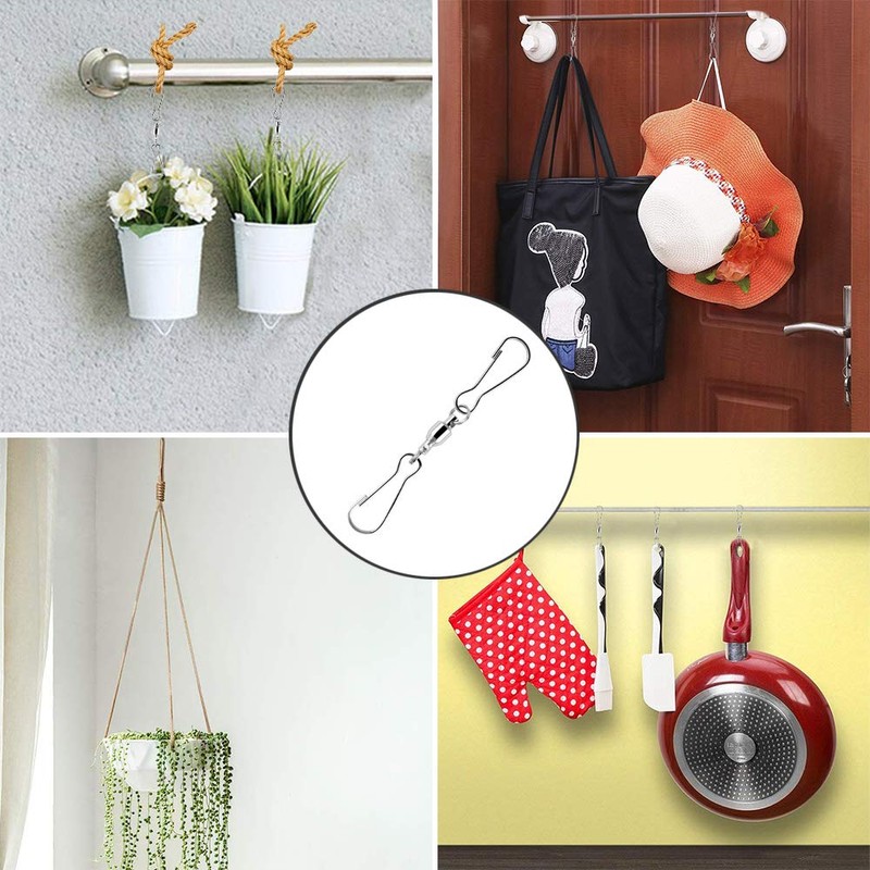 Ledoo 20 Pack Swivel Hooks Clips Wind Spinner Dual Hook