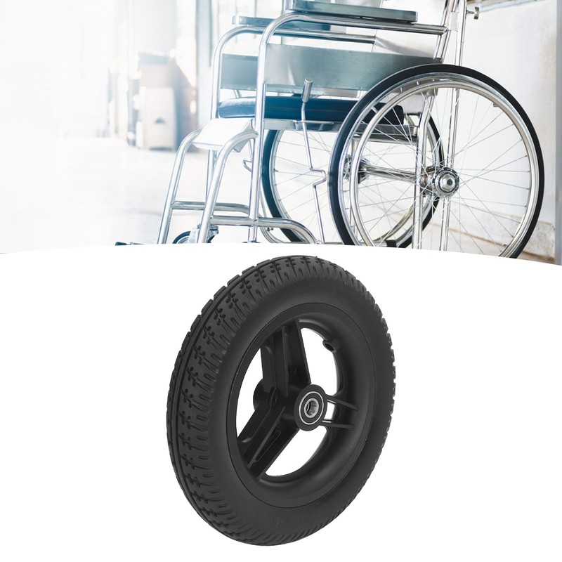 Front Wheelchair Wheel 10x2inch Polyurethane Solid Rollator Walker Replacement Caster