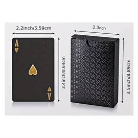 PMLAND Black - Gold Waterproof Playing Poker Cards - Poker Deck for Parties and Games
