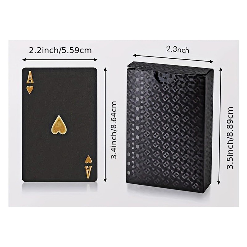 PMLAND Black - Gold Waterproof Playing Poker Cards - Poker