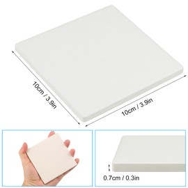 35 Pieces 4 Inch Blank Ceramic Coasters, Unglazed Ceramic Tiles Coasters, Ceramic Tiles with Cork Backing Pads for Painting, DIY Crafts, Mosaics, Square, White by GNIEMCKIN..