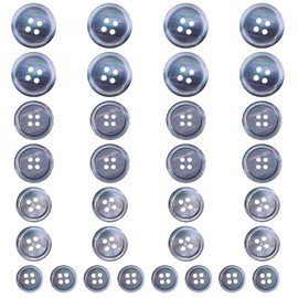 beinkmake 32Pcs Mother of Pearl Buttons 11.5mm 15mm 18mm 20mm Round Natural Shell Antique Buttons Handmade Decorative Accessories for Sewing Blazers Suits Shirts Coats Jackets Uniform