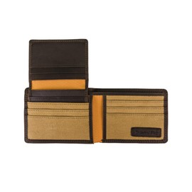 Timberland PRO Men's Leather RFID Wallet with Removable Flip Pocket Card Carrier, Dark Brown/Pullman, One Size