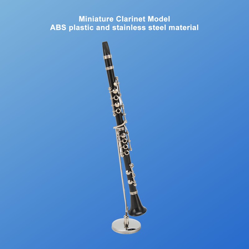 Miniature Clarinet Replica with Stand and Case Musical Instrument Model