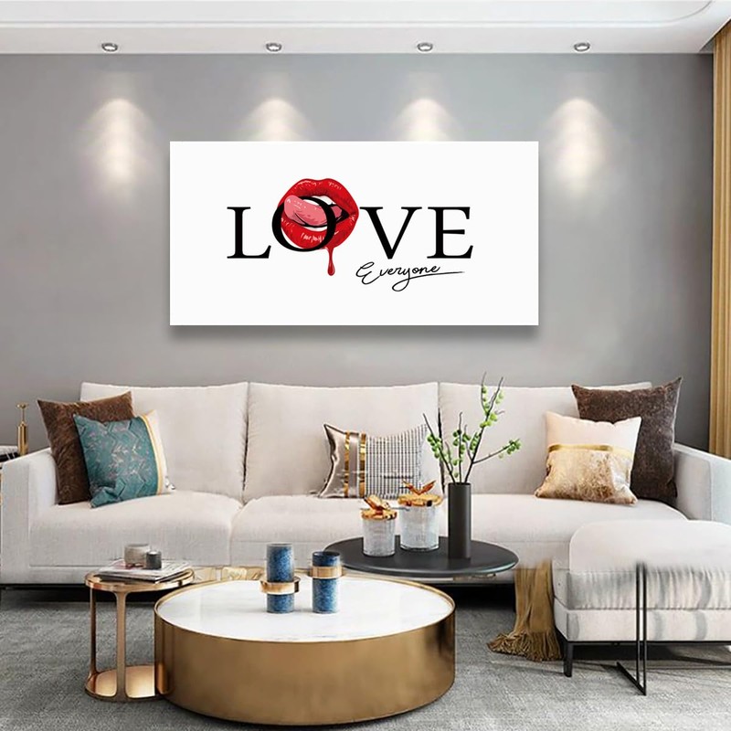 SiGuTie LOVE Canvas Wall Art Bedroom Wall Decor Living Room,Lip