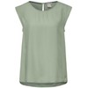 Street One Women's Blouse Top with Frills, Soft Moss Green