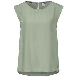 Street One Women's Blouse Top with Frills, Soft Moss Green