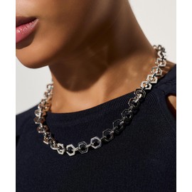 Olivia Burton Women's Stainless Steel Link Bracelet and Necklace, stainless steel, No Gemstone