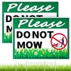 Soaoo 2 Pcs Please Do Not Mow Sign with Metal