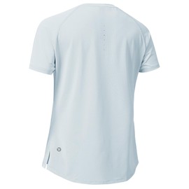 BGOWAYU Women's Short Sleeve Workout Tops Lightweight Dry Fit Athletic Shirts UPF 50+ Exercise Yoga Gym Running Shirts Light Blue 2L