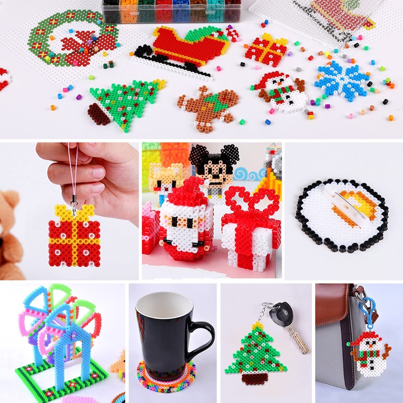 AUGSUN Christmas Fuse Beads Kit - 5100Pcs+ 24 Colors Crafting