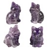 Lovionus89 Amethyst Mini Happy Sitting Cat Crystal Stone Figures, Hand