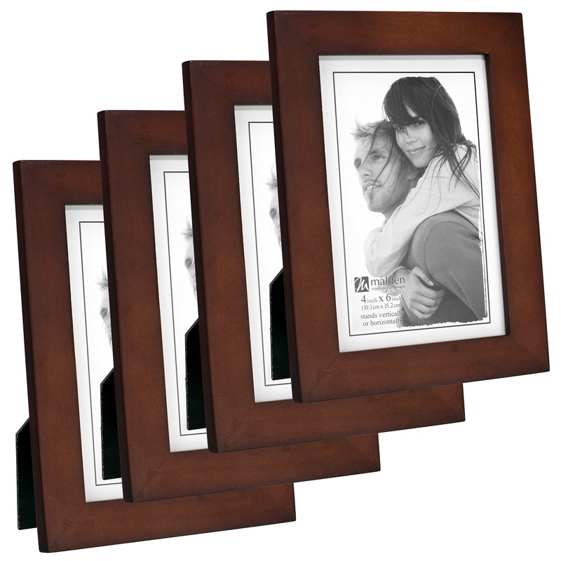 Malden International Designs Linear Classic Wood Picture Frame, 4-Inch by
