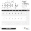 OPIOL QUALITY® Hinge punched 60 x 60 mm made of