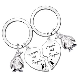 1 pair Couple Lover Romantic Valentines Gifts for Him Her You are My Penguin I Found My Penguin Keyring Keychain Boyfriend Girlfriend Husband Wife Birthday Anniversary Wedding Gift