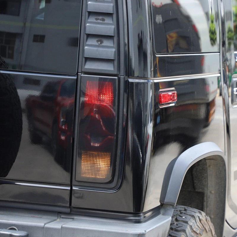 Unbranded Fit For Hummer H2 Smoked Blackout Tail Light Covers