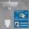Shower Faucet Set Chrome Rainfall 12“ Rectangle Stainless Steel Shower