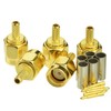 Eightwood 10pcs SMA Male Crimp RF Connector Gold-Plating for RG316