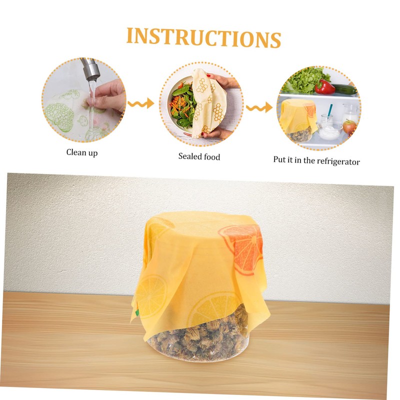 Baluue 3pcs Reusable Beeswax Wraps for Food Storage Organic Biodegradable