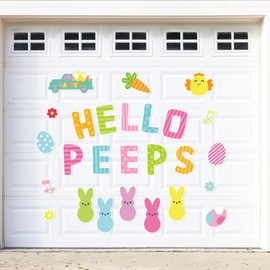 26PCS Easter Magnets Garage Door Decorations - Magnetic Refrigerator Car Magnet Outdoor Holiday Decor(Hello)
