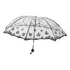 Healvian Foldable Umbrella Black Floral Pattern Compact Travel Umbrella for