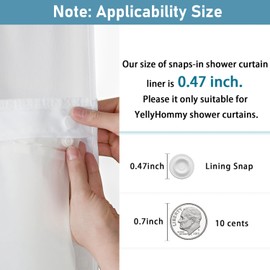 YellyHommy PEVA Waterproof Plastic Snap in Shower Curtain Liner Replacement with 2 Magnets59 W x 55" L for 60" W x 75" L Frosted