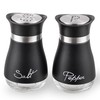 Lonffery Salt and Pepper Shakers, Stainless Steel and Glass Bottle,