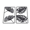 2pcs Leaf Statue Black Style Embossed Design Metal Material Decorative