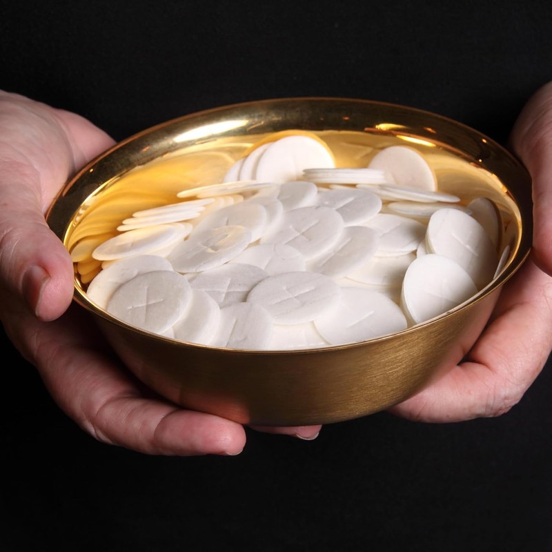 Altar Bread 1 1/8" White Cross Design 100 Communion Hosts