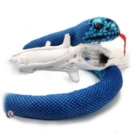 Snake, blue cuddly toy, pit otter, tree branch, viper, 150 cm, plush snake, plush toy, TOXICO - cuddly toys*biz