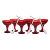 GODINGER Dublin Tasting Set (12-pc.) Red Coupe Glass Tasters and