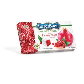 Hazer Baba Turkish Delight Candy, Pomegranate & Zereshk Flavored, Gourmet Snack Box, Traditional, Vegan Snack, Turkish Lokum, Sweets, Loukumi, Delicias Turcas, Halal, Kosher, 16oz (454g)