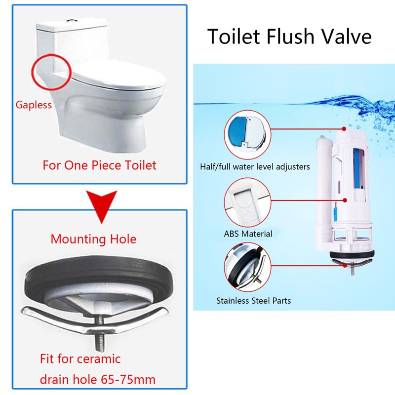 T Tulead Toilet Push Button Valve Replacement Flush Toilet Dual