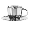 OGGI Insulated Coffee Cups 6oz - Saucer Included - Dual Wall Stainless Steel Technology Coffee or Tea Cup with Elegant Mirror Finish