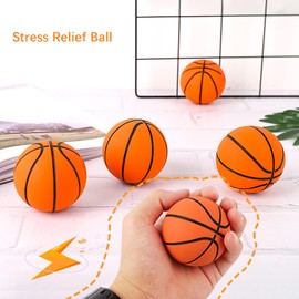 Exbrith Pack of 3 Mini Inflatable Basketball, Rubber Bouncy Ball, 6 cm, Squeeze Toy with High Elasticity for Party Bags for Office or Children's Birthday Parties