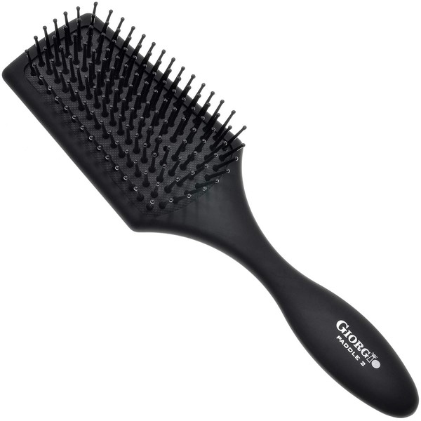 Giorgio GIOPD2 Air Cushioned Detangling Paddle Hair Brush with Gentle Ball Tipped Bristles for Effortless Brushing, Travel – Wet or Dry Hair, Men and Women, All Hair Types, Lengths, and Textures