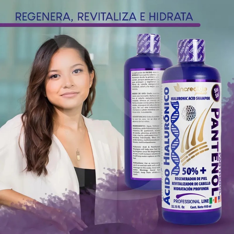 Shampoo Sin Sal Regenerador E Hidratante Para El Cabello