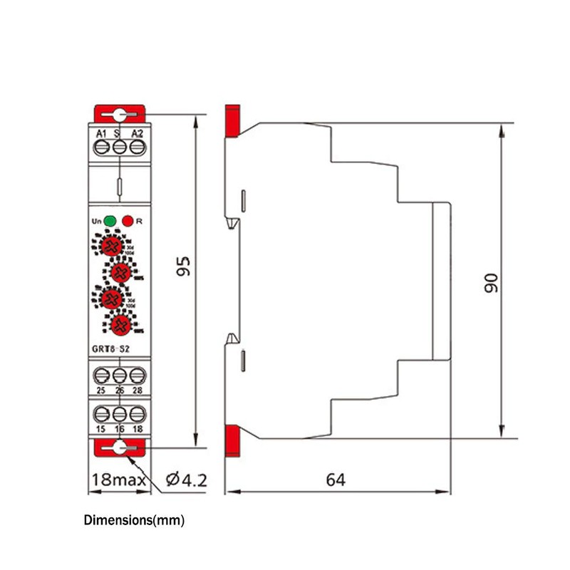 GRT8-S1 Asymmetric Cycle Timer, AC/DC 12V~240V SPDT Relay Electronic Repeat