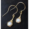 Opal Earrings, 14k Gold plating dangle earrings, Victorian earrings with