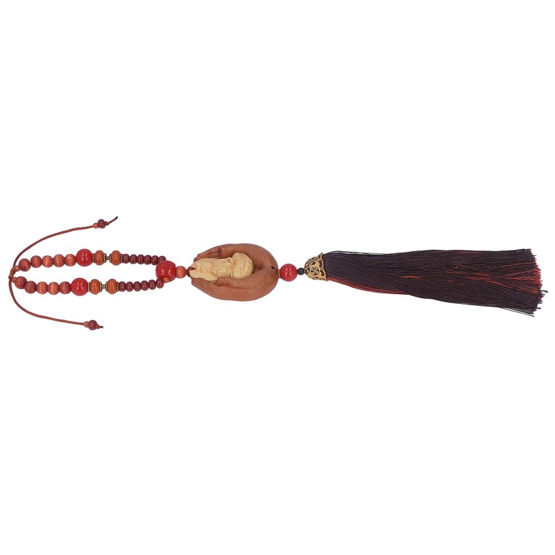 Buddha Car Pendant Peach Wood Exquisite Carving Mind Purification Wealth