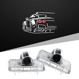 JCRNBU 2PCS Car Door Lights Logo for GTR R35 R34 2007-2019, Door Courtesy Light LED Ghost Shadow Lights,Puddle Lights LED Welcome Lights Accessories