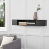 FITUEYES Floating TV Stand Wall Mounted Shelf with Blue LED